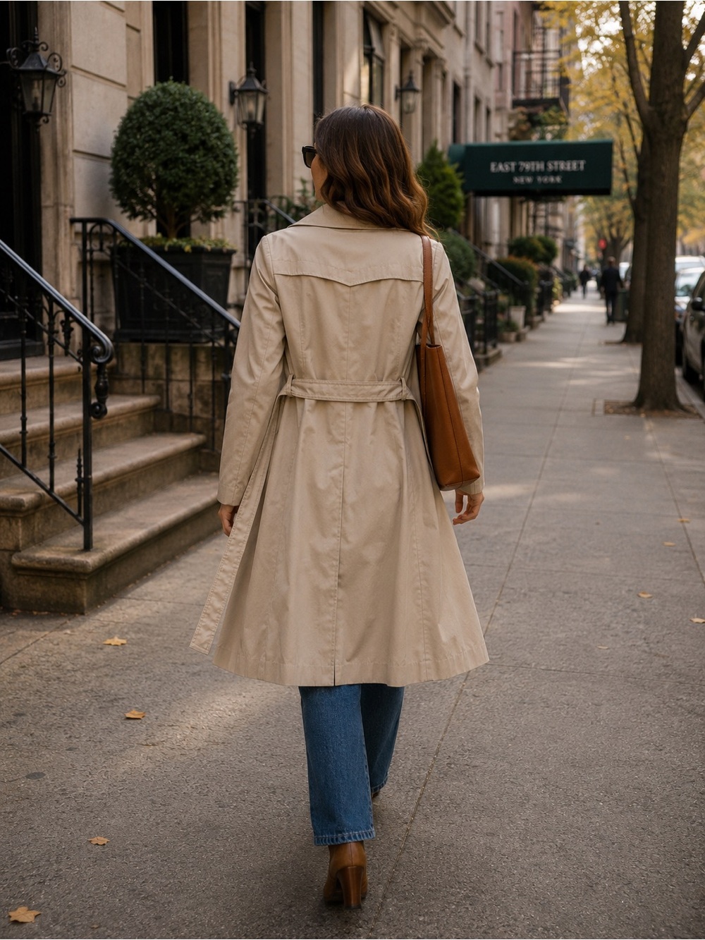Vintage Windy Weather Beige Trench Coat Belted Size 8 Classic Rain Coat - Picture 12 of 12